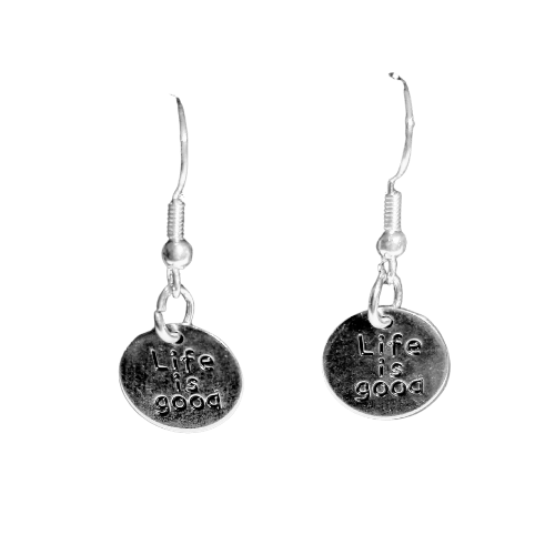 Women's Life is Good Silvertone Charm Earrings