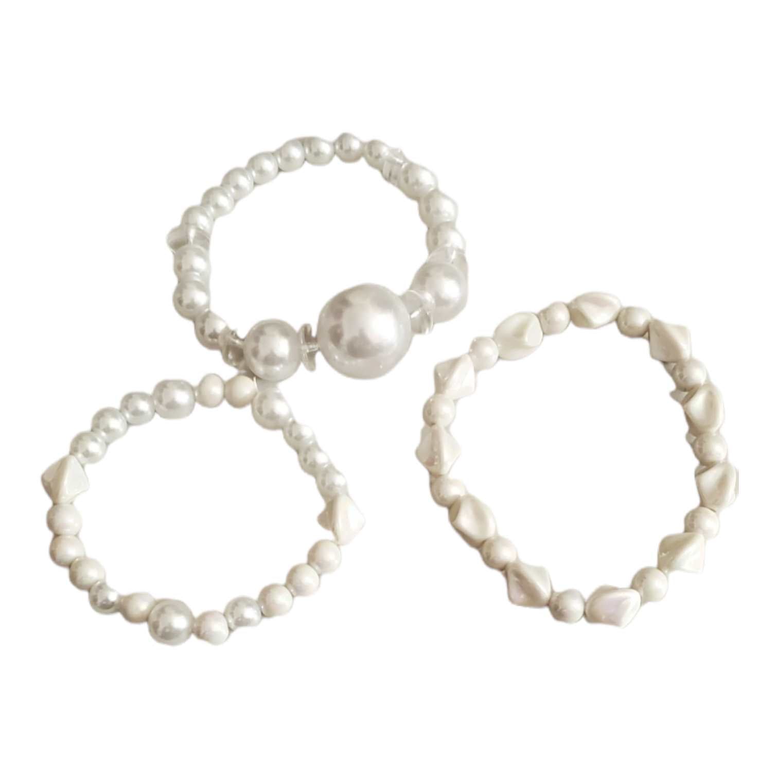 Pearl Stack Bracelets 3 Piece Set