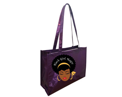 Black Girl Magic Metallic Tote Bag