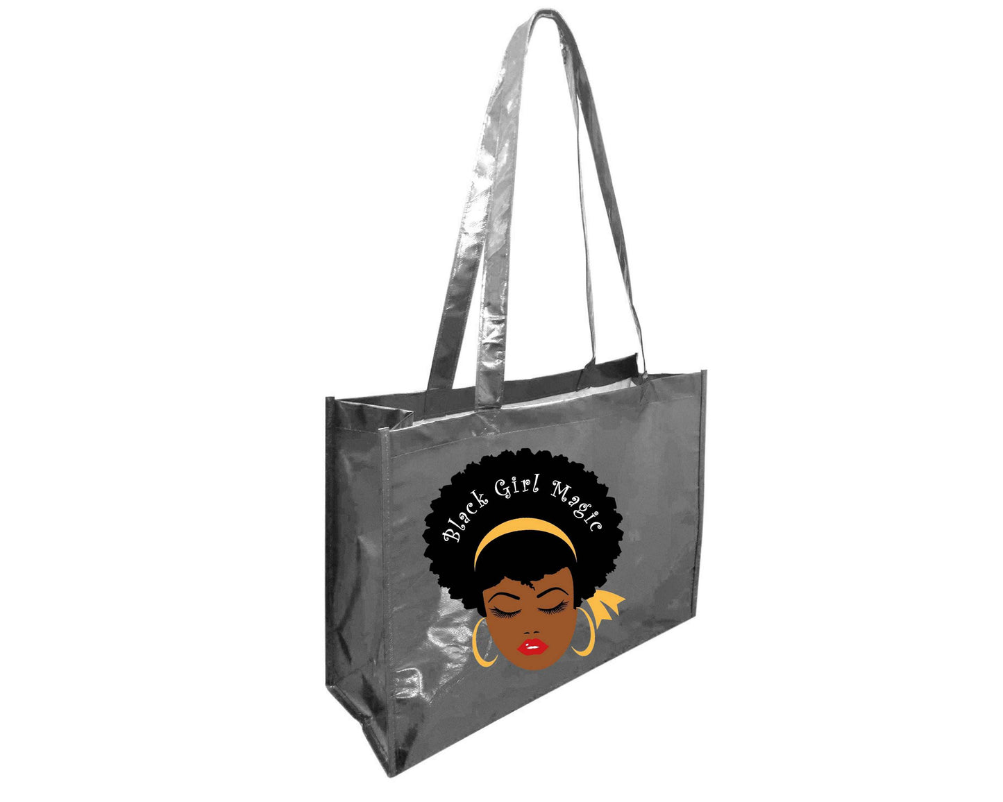 Black Girl Magic Metallic Tote Bag