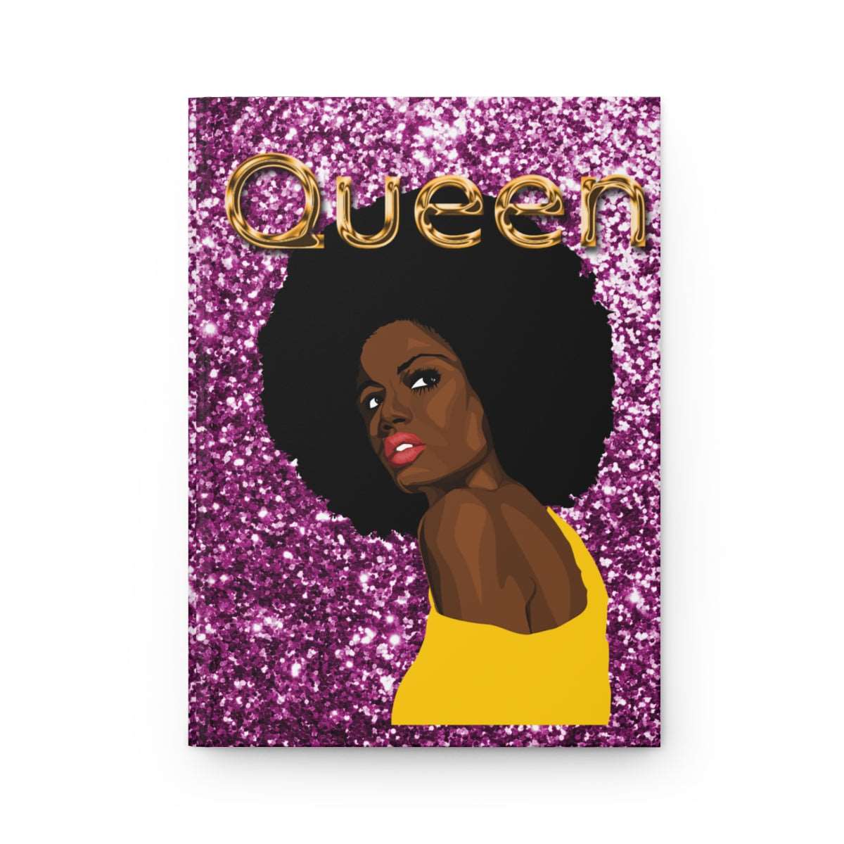 Queen Purple Glitter Print Hardcover Journal Matte