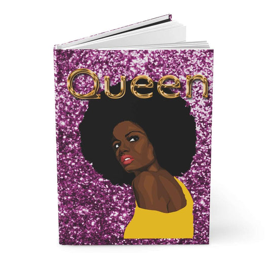 Queen Purple Glitter Print Hardcover Journal Matte