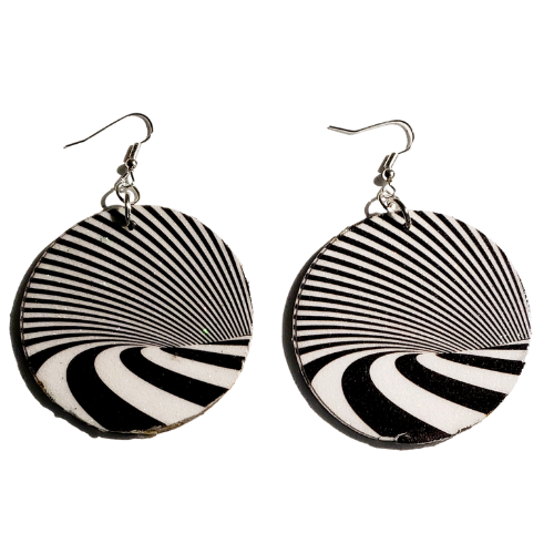 Illusion 2" Round Wooden Earrings