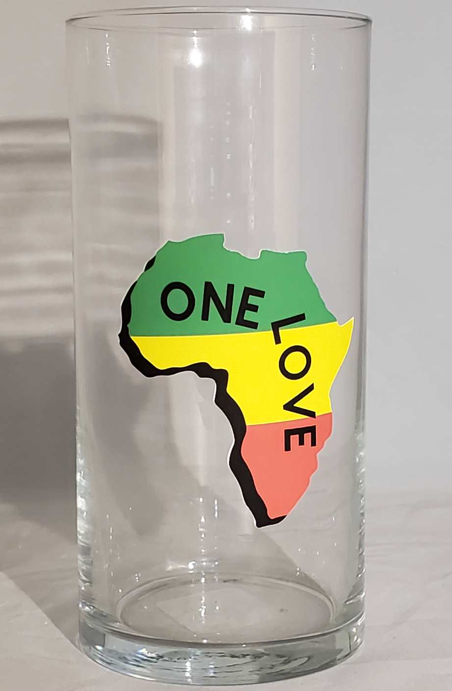 Africa One Love Clear Glass Vase