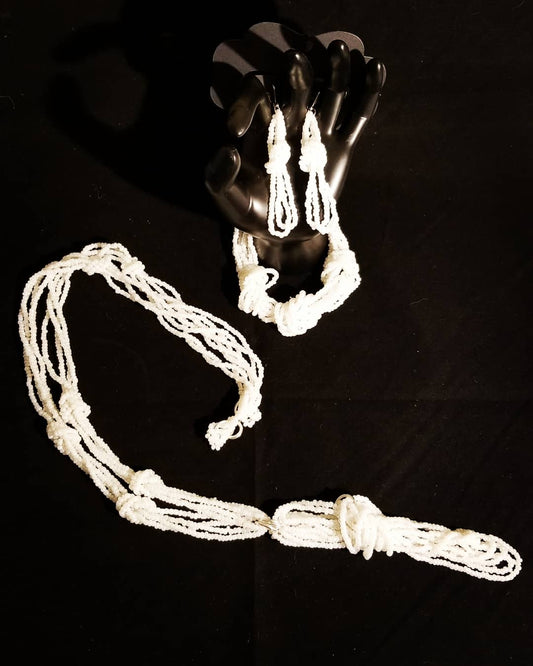 Homemade Looped Strand Necklace, Bracelet.  & Earrings Set