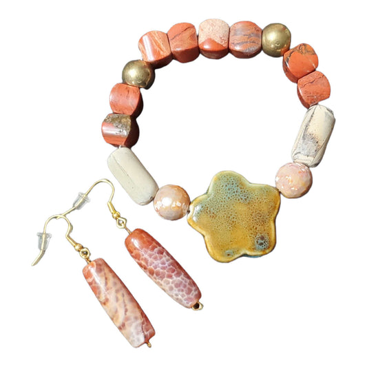 Clay Bracelet and Earring Set, Star
