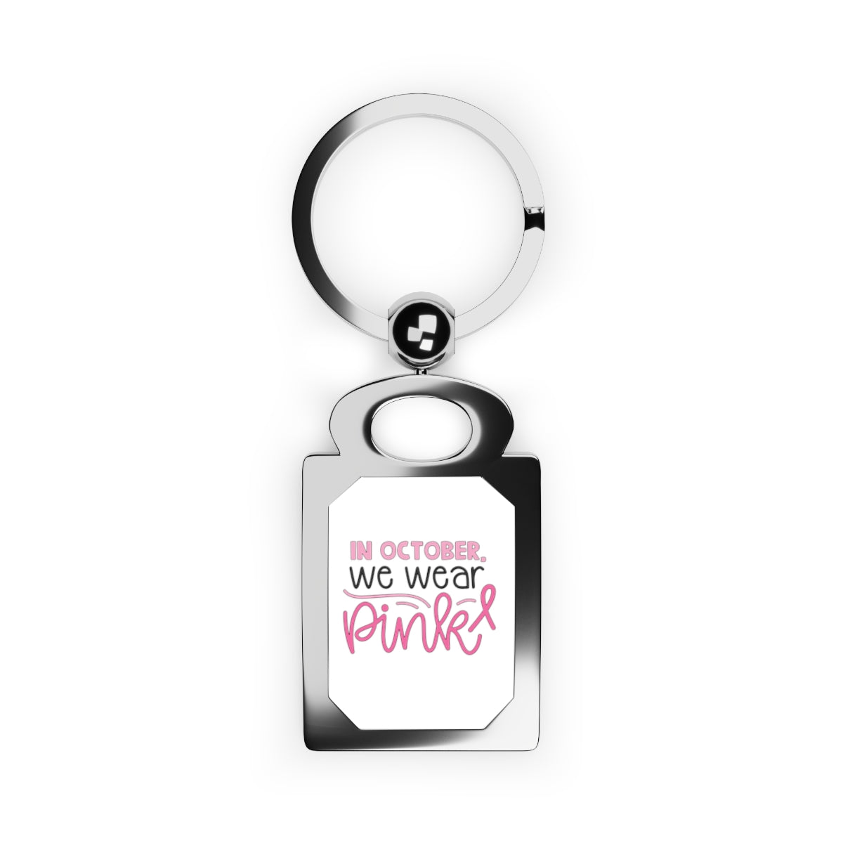 In October We Wear Pink Rectangle Photo Keyring