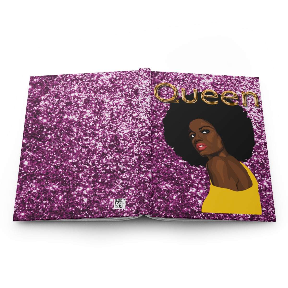 Queen Purple Glitter Print Hardcover Journal Matte